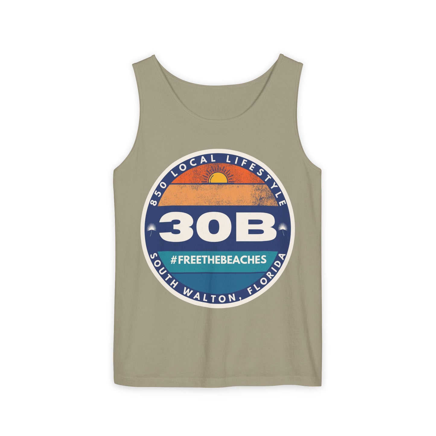 30B Sunset 1 #FreeTheBeaches Tank Top