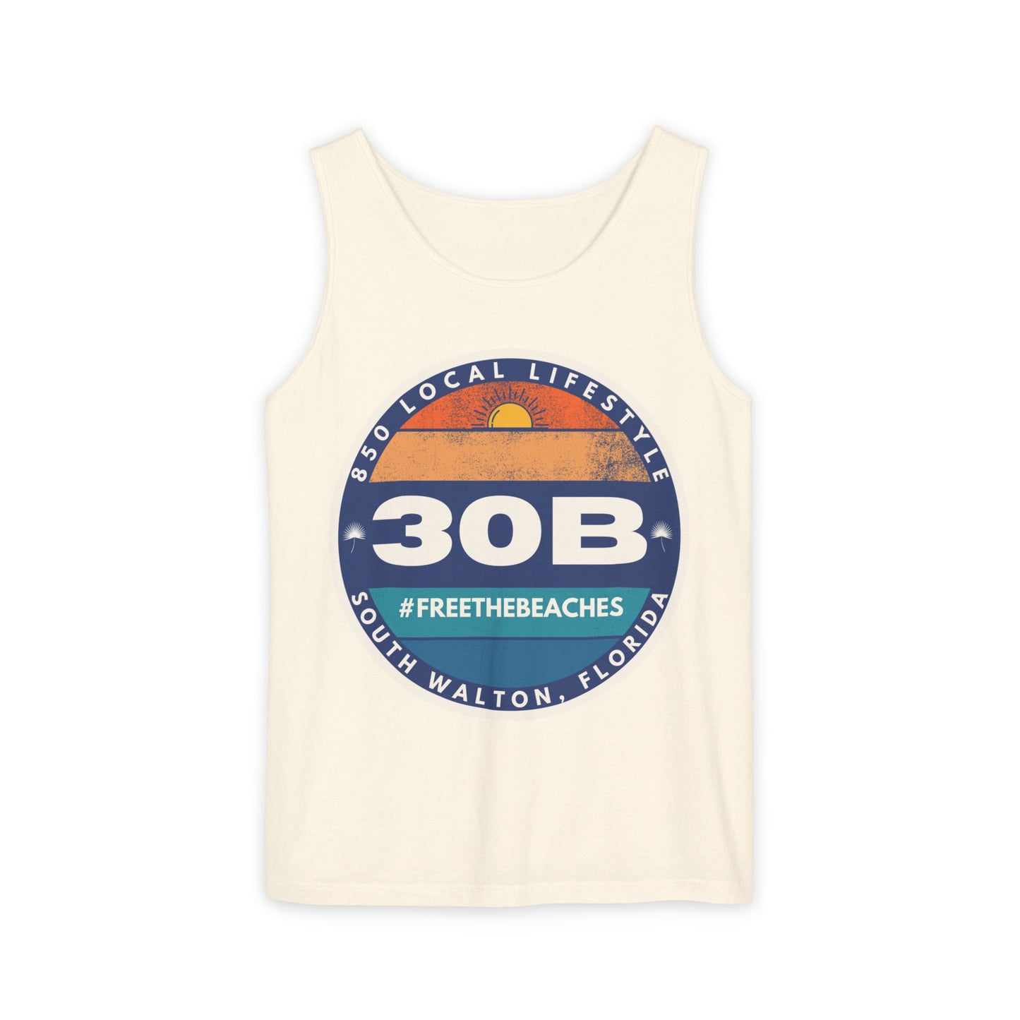 30B Sunset 1 #FreeTheBeaches Tank Top
