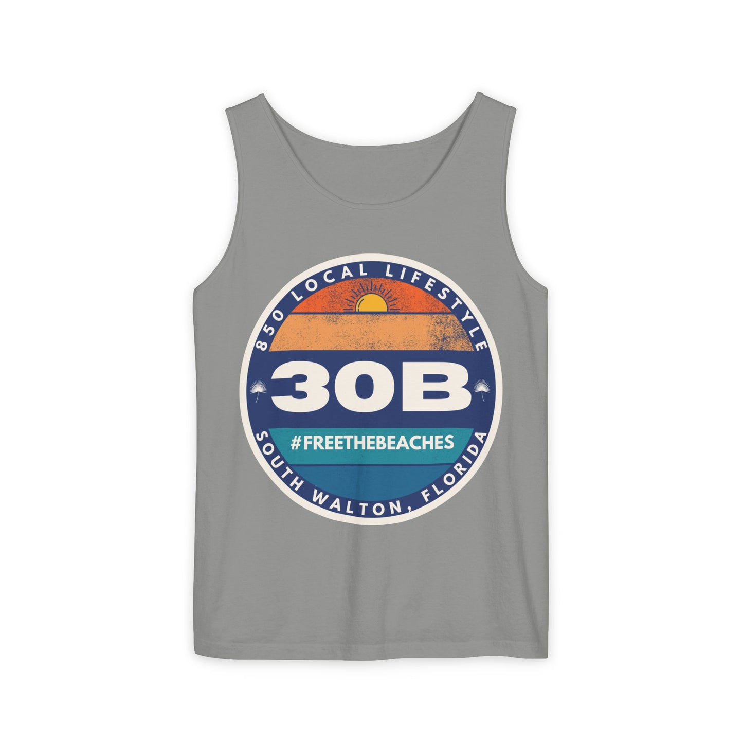 30B Sunset 1 #FreeTheBeaches Tank Top
