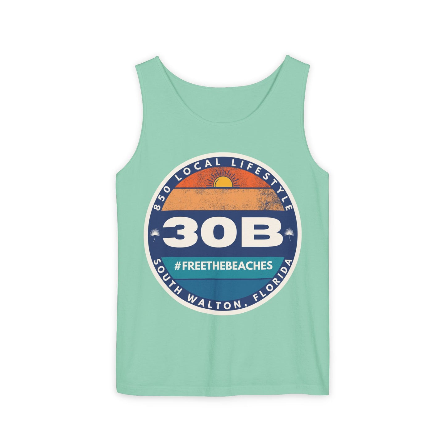 30B Sunset 1 #FreeTheBeaches Tank Top