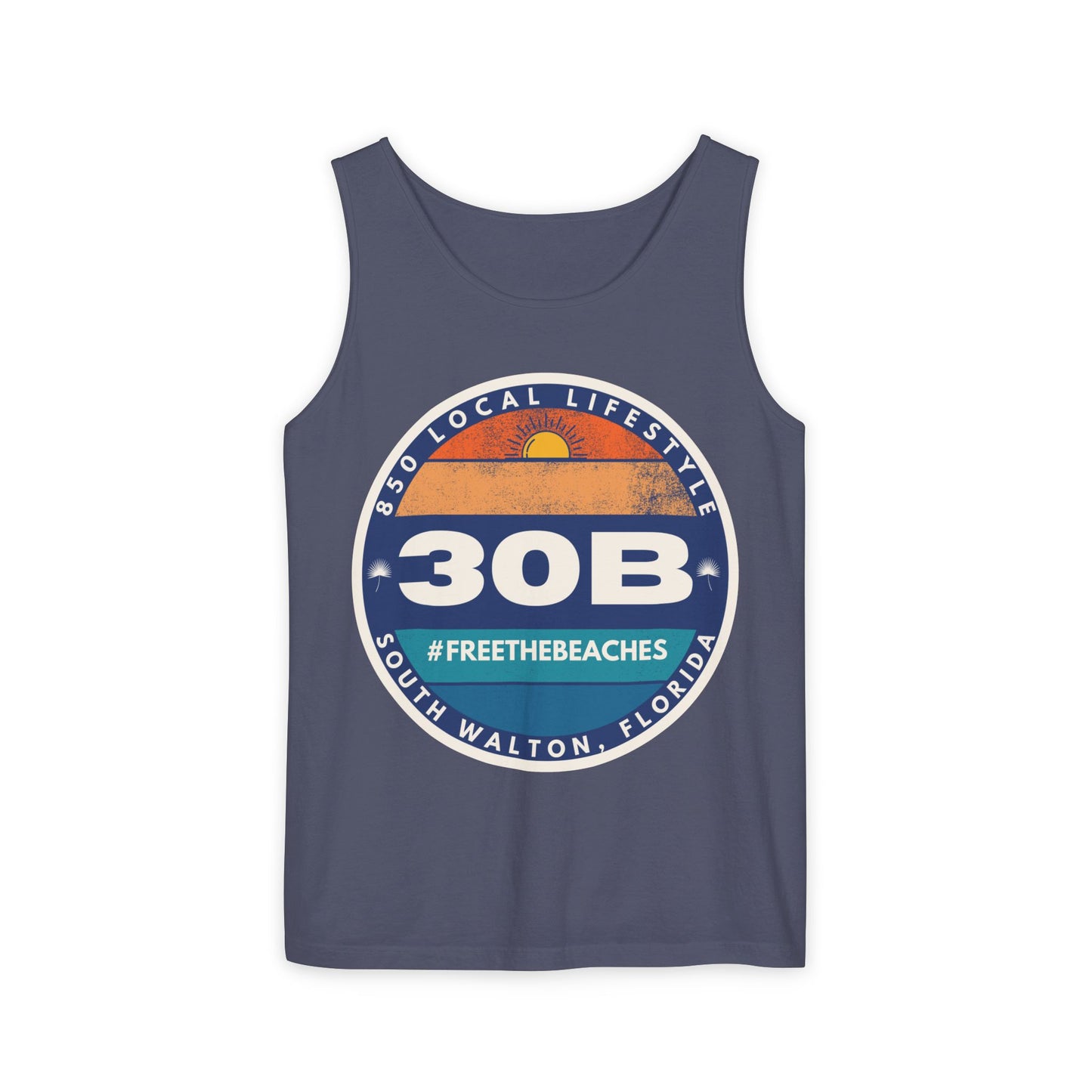 30B Sunset 1 #FreeTheBeaches Tank Top
