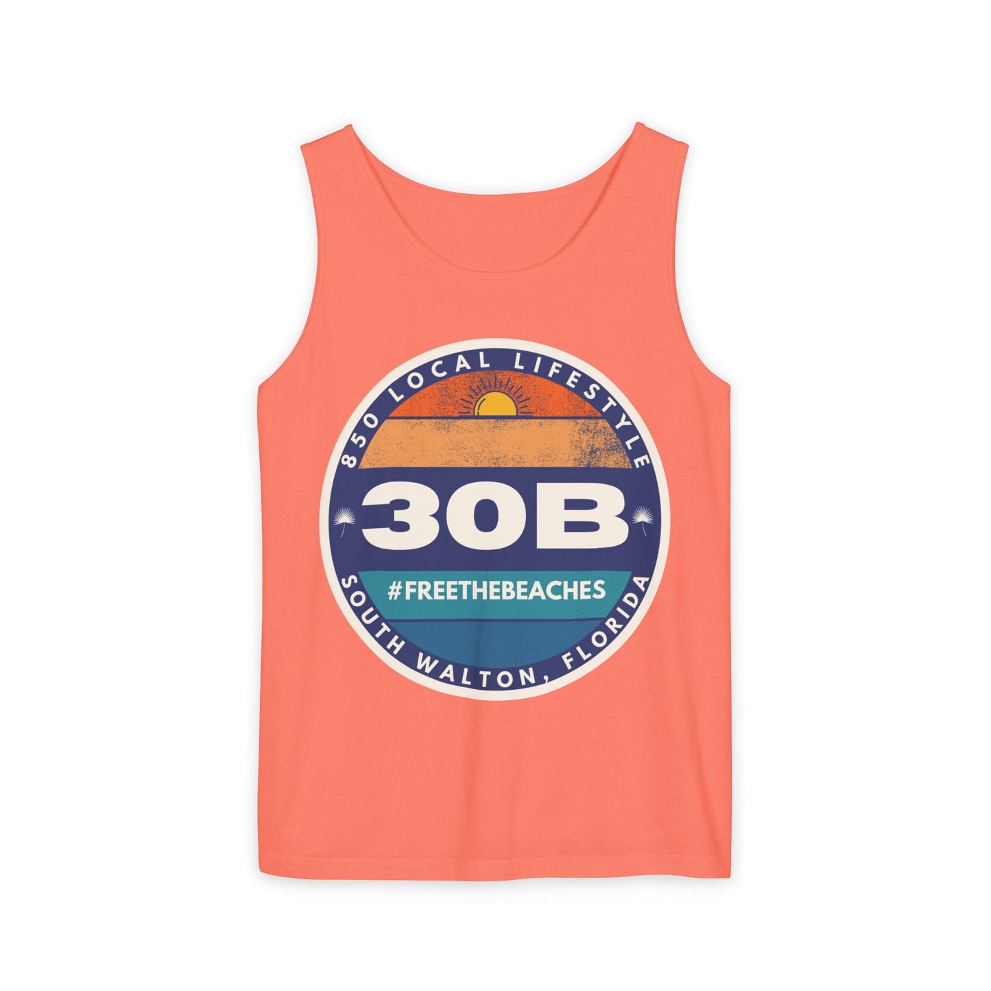 30B Sunset 1 #FreeTheBeaches Tank Top