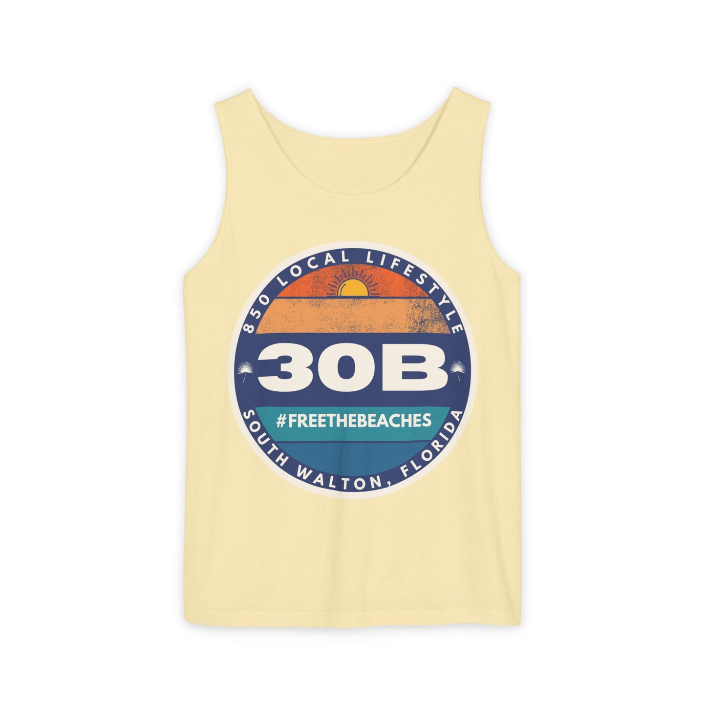 30B Sunset 1 #FreeTheBeaches Tank Top