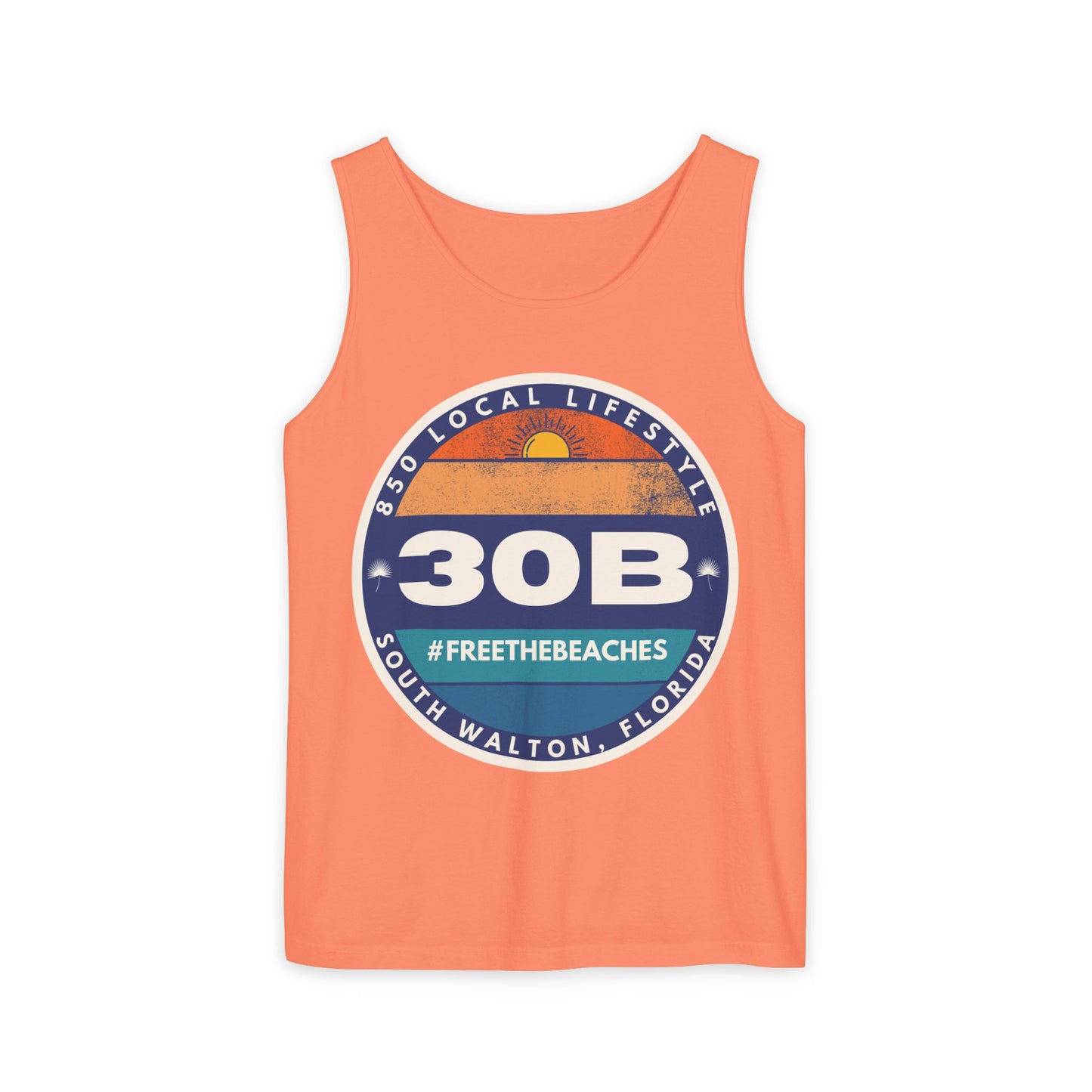 30B Sunset 1 #FreeTheBeaches Tank Top