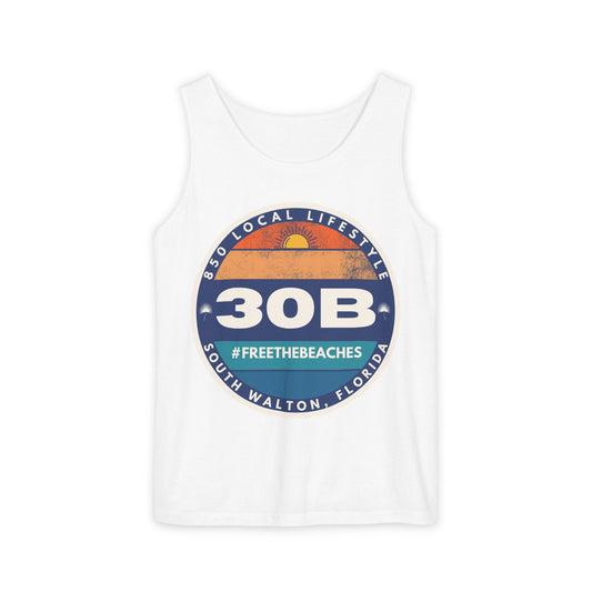 30B Sunset 1 #FreeTheBeaches Tank Top